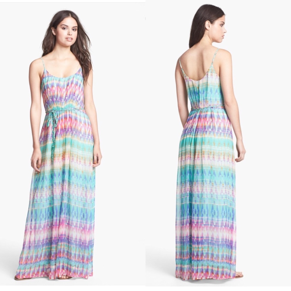 Presley Skye Silk and Chiffon Maxi Dress